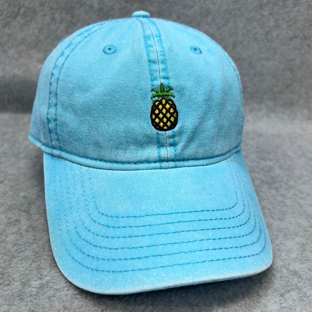 Pineapple Embroidered Unisex Blue Unbranded Dad Hat Adjustable Cotton OSFM